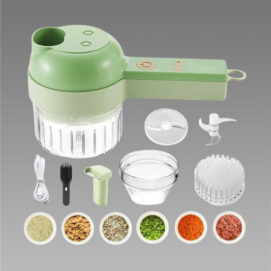 4 in 1 Portable Electric Vegetable Cutter Set (USB Rechargeable).